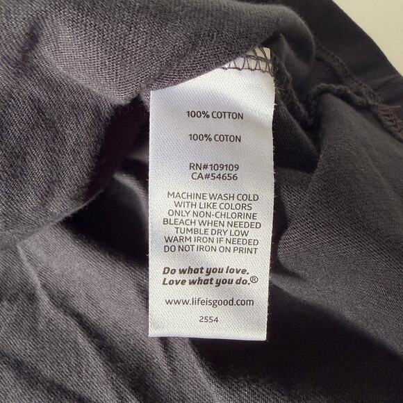 LIFE IS GOOD NWT Crusher Pumpkin Leaves Long Sleeve Tee in Dark Gray Size XL - Picture 8 of 9